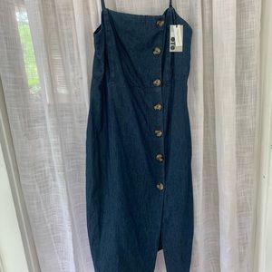 Top shop denim dress with buttons